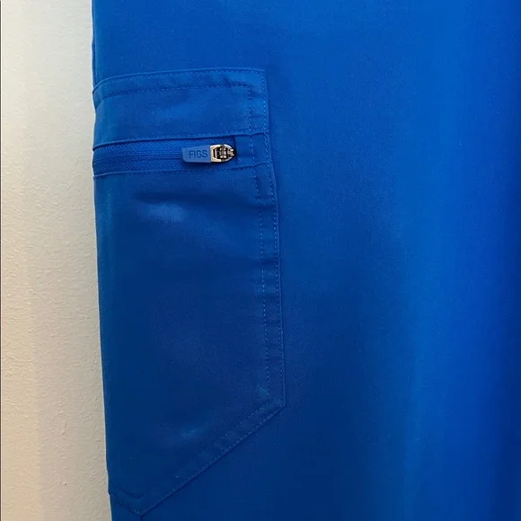 Figs Women's Blue Jogger Pants Size XL /T Side & Back Pockets Drawstring Waist - Picture 3 of 13